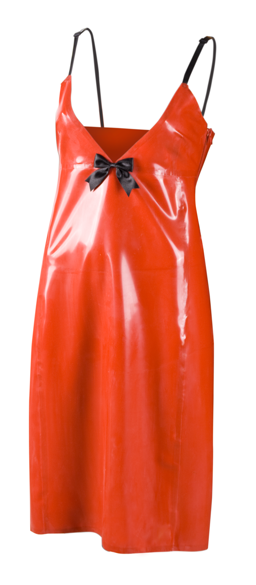 Rita Kleid  Latex Rücken Bandverschluss  rot 40