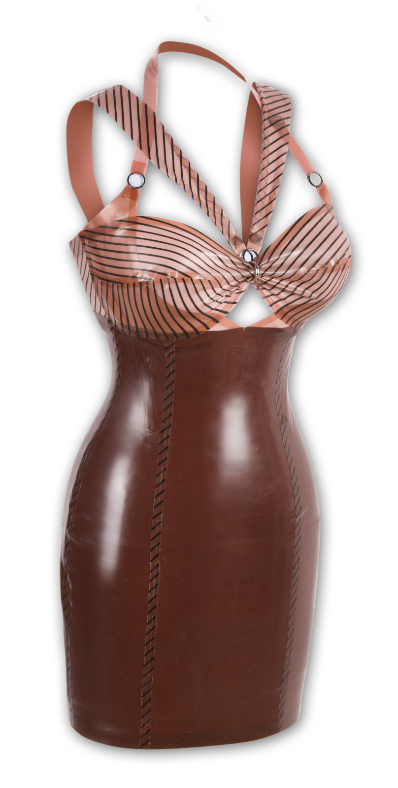 Stella Latex Kleid abnehmbare Schulterträger bedruckt 40